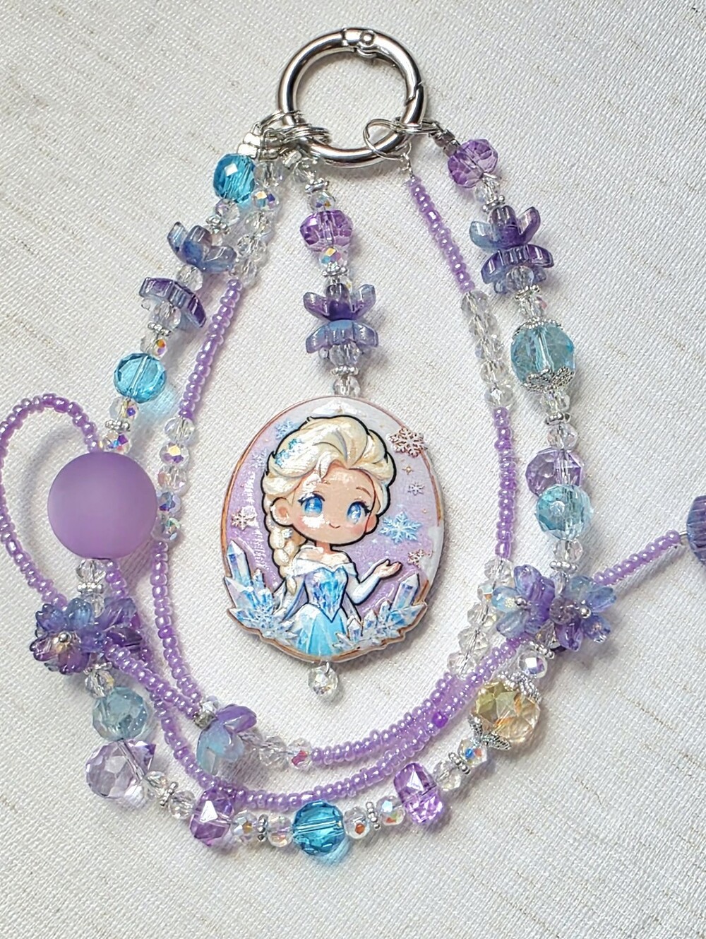 Purple Princess Elsa Enchanted Trendy Phone or Bag Charm - Frozen Inspired Style